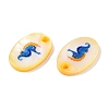 Natural Freshwater Shell Double Face Printed Oval Charms SHEL-T020-05H-2
