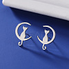 Tarnish Resistant 304 Stainless Steel Stud Earrings for Women EJEW-F320-03P-4