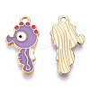 Light Gold Plated Alloy Enamel Pendants ENAM-T009-77A-RS-1