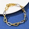 304 Stainless Steel Link Chain Bracelets for Women LS-BJEW-C113-02GP-2