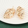 Brass Stud Earrings EJEW-H168-04G-2