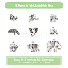 72Pcs 12 Styles Tibetan Style Zinc Alloy Pendants TIBEP-DC0001-29-2