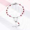 Glass Beads Rosary Bracelets BJEW-A032-04P-02-1