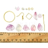 DIY Leaf & Flower Glass Earrings Jewelry Making Kits DIY-FS0007-06-5