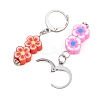 Handmade Polymer Clay Flower Pendant Locking Stitch Markers HJEW-SC0001-45-2