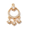 Brass Micro Pave Clear Cubic Zirconia Pendants X-KK-C062-079G-1