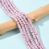 Handmade Flower Printed Porcelain Ceramic Beads Strands PORC-M005-6mm-03-5