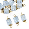 10Pcs Transparent Crackled Glass Cube Connector Charms PALLOY-JF03944-3