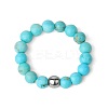 4MM Round Natural Turquoise Beaded Stretch Rings VM0712-1-1
