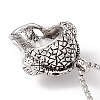 Alloy Skull with Headset Pendant Necklace with 201 Stainless Steel Box Chains LS-NJEW-E016-04AS-4