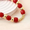 ABS Imitation Pearl Round Beads Stretch Bracelets for Women BJEW-D317-12C-G-2