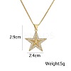 Ocean Brass Micro Pave Cubic Zirconia Starfish Pendant Stainless Steel Chain Necklaces FS-WG0F0EE-01-2