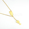 Simple and Stylish 304 Stainless Steel Lariat Necklaces WC5409-11-1