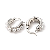ABS Imitation Pearl Beaded Thick Hoop Earrings EJEW-F288-03P-2