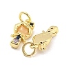 Rack Plating Brass Cubic Zirconia Charms for Women KK-Q798-01J-G-2