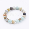 Natural Flower Amazonite Beaded Stretch Bracelets BJEW-JB03471-02-1