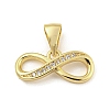 Brass Micro Pave Clear Cubic Zirconia Pendants ZIRC-P115-02G-1