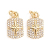 Brass Micro Pave Cubic Zirconia Pendants ZIRC-E164-31G-2