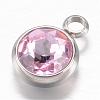 304 Stainless Steel Glass Rhinestone Charms STAS-G082-05-2