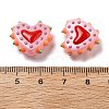 Baking Paint Glass Bumpy Beads Heart LAMP-V001-07C-4