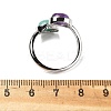 Natural Amethyst & Amazonite Finger Rings RJEW-A068-02P-02-5