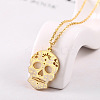 304 Stainless Steel Mexican Candy Skull Pendant Necklaces CQ9422-1-1