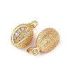 Brass Micro Pave Cubic Zirconia Charms KK-C143-33A-G-2