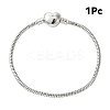 1Pc 3MM Brass European Style Round Snake Chain Bracelets for Jewelry Making BJEW-YW0001-14P-1