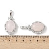 Natural Rose Quartz Oval Pendants G-NH0025-15P-21-3