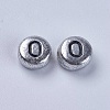 Silver Color Plated Acrylic Horizontal Hole Letter Beads X-PB43C9070-O-2