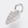 Brass Micro Pave Cubic Zirconia Charms ZIRC-F083-025P-RS-1