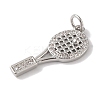 Rack Plating Brass & Clear Cubic Zirconia Pendants KK-L216-058P-2