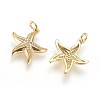 Brass Micro Pave Cubic Zirconia Pendants ZIRC-G150-05-2