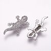 Brass Micro Pave Cubic Zirconia Beads ZIRC-F054-10P-1