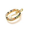 Brass Micro Pave Cubic Zirconia Pendants ZIRC-P123-01G-L02-2