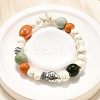 Porcelain Beads & Synthetic Howlite Beads Stretch Bracelets for Women LS-BJEW-D307-02B-4