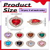 16Pcs 8 Colors Brass & Acrylic with Rhinestones Pendants FIND-LP0004-24-2