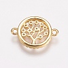 Brass Micro Pave Cubic Zirconia Links ZIRC-E143-40G-2