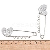 Heart Face 304 Stainless Steel Safety Pins Brooch Findings SA-CBA098D-15B-P05-3