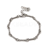 Non-Tarnish 304 Stainless Steel Twist Bar Link Bracelet for Women BJEW-G667-01P-1