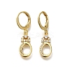 Brass Clear Cubic Zirconia Hoop Earrings EJEW-M045-01O-1