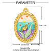 304 Stainless Steel Enamel Pendants STAS-OY003-82G-2