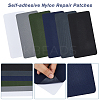DICOSMETIC 18Pcs 6 Style Rectangle Polyester & Cotton Self-adhesive Fabrics DIY-DC0002-37-6