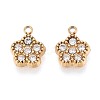 304 Stainless Steel Micro Pave Cubic Zirconia Charms STAS-N115-48G-1