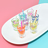 Transparent Resin Pendants RESI-CJC0017-01-8