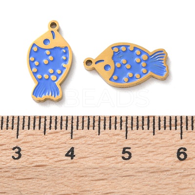 Ion Plating(IP) 304 Stainless Steel Enamel Pendants STAS-M102-12B-G-1