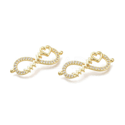 Brass Micro Pave Clear Cubic Zirconia Links KK-M215-01G-1