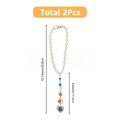 2Pcs Alloy Rhinestone Pendant Decorations HJEW-FH00021-1