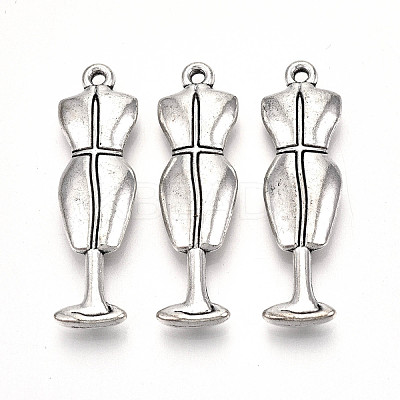 Tibetan Style Alloy Pendants TIBE-S323-080AS-RS-1