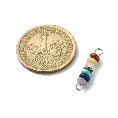 7 Chakra Gemstone Beaded Connector Charms PALLOY-JF02531-01-1